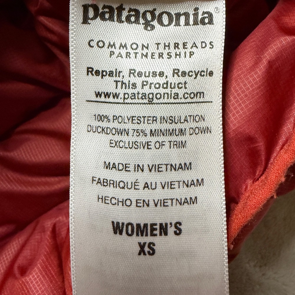 Patagonia Down Snap-T Pullover Puffer Jacket Women XS Red Pullover Insulated - Picture 6 of 9